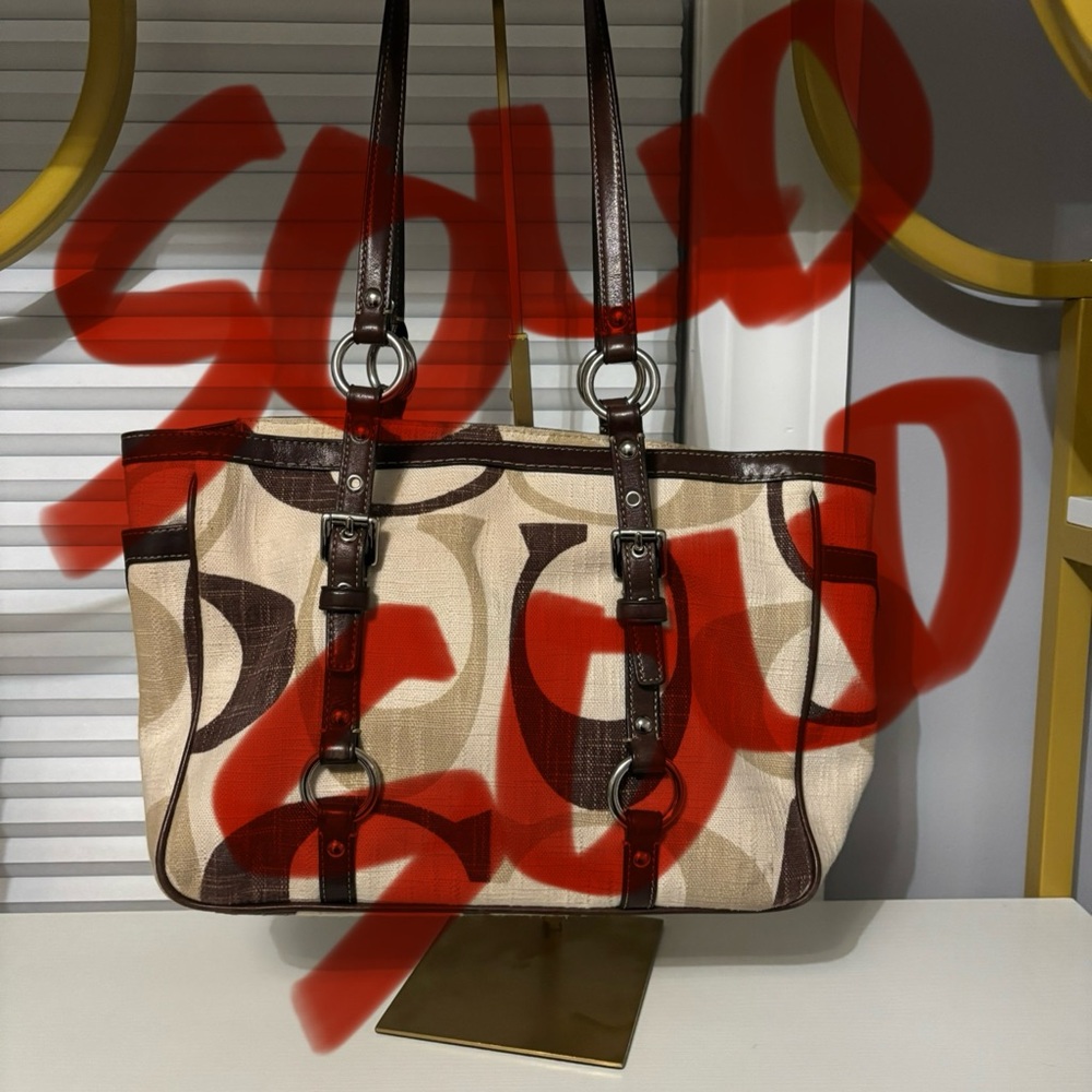 SOLD

Coach Signature Brown and Cream Women's Bag